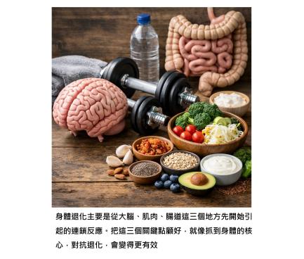 身體不是一起老的 - 大腦、肌肉、腸道先變,顧好這三個地方,就等於抓到抗老的核心